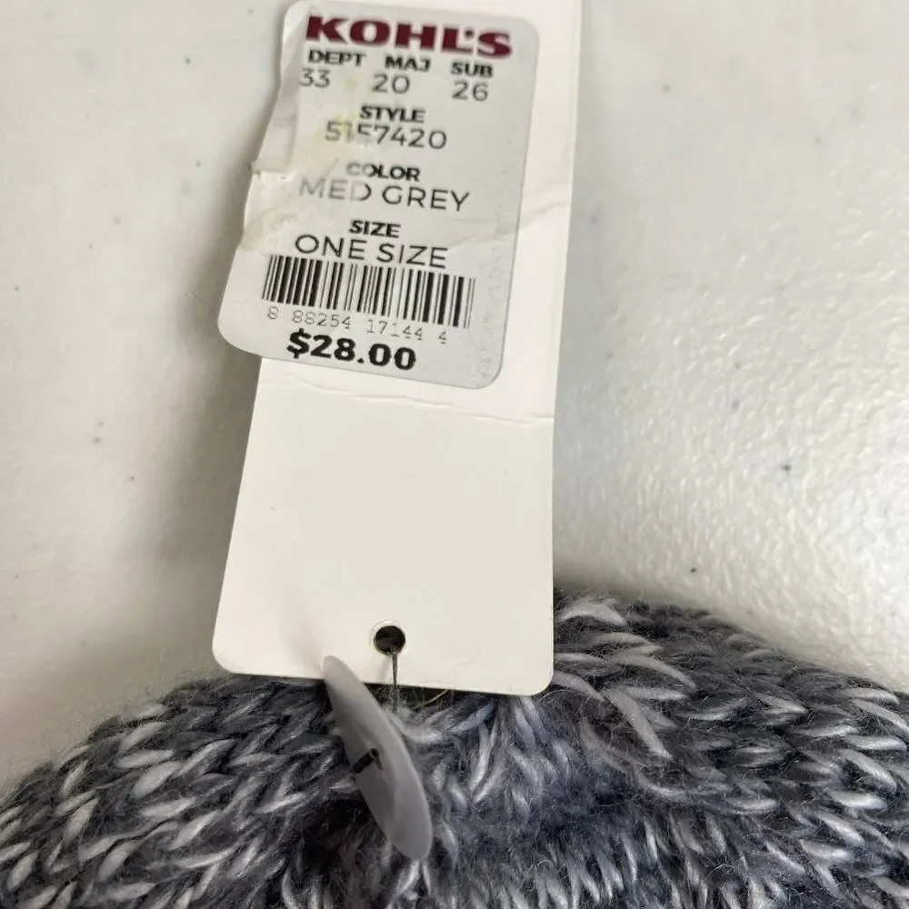 NWT ADIDAS Charcoal Medium Gray Knit Beanie Hat